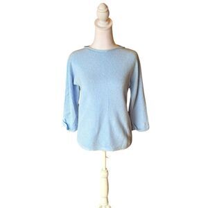 Bartolini Italy Sweater Silk Cashmere Wool Blend Womens Size Large Light Blue